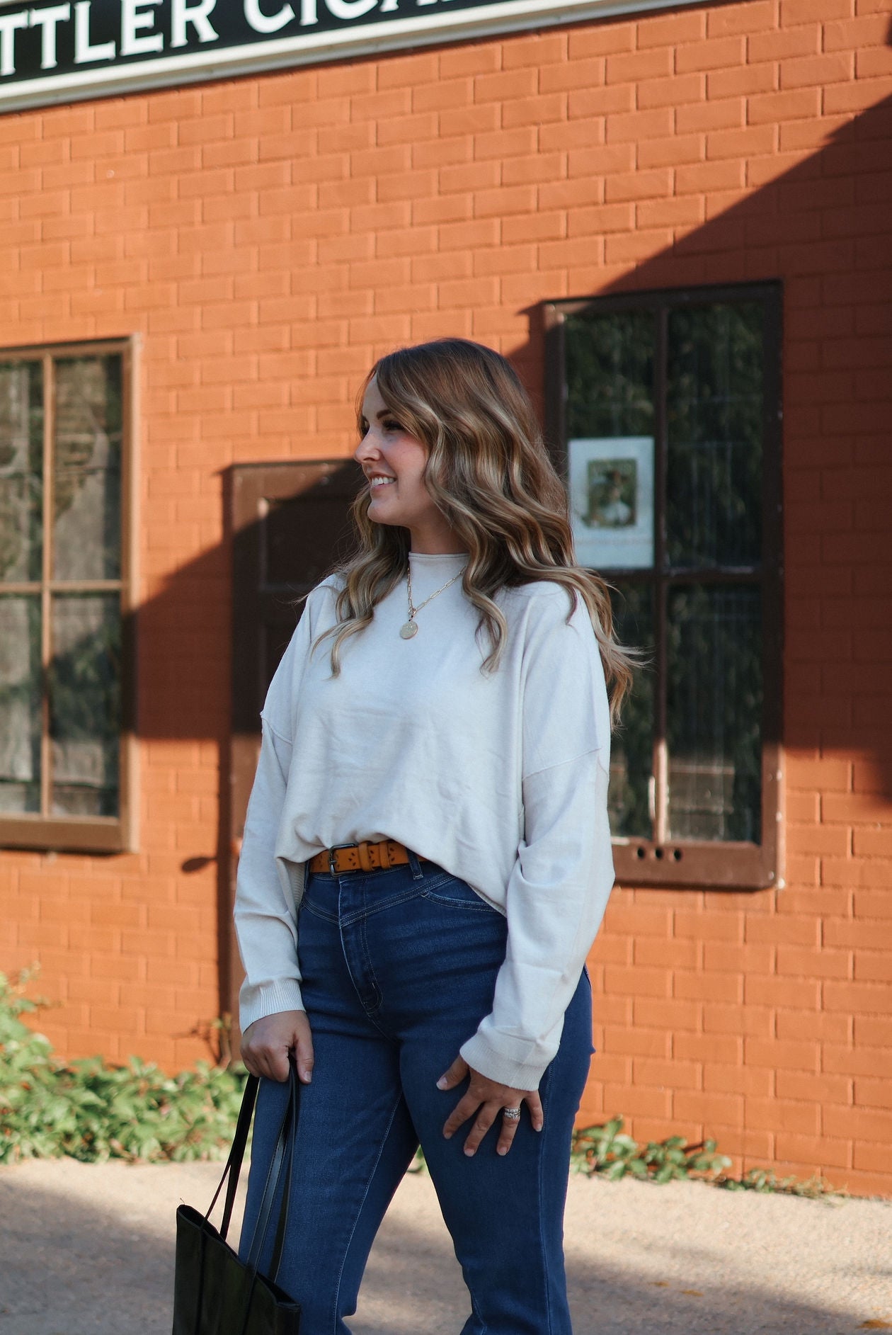 Alannah High Neck Sweater - Sand Beige