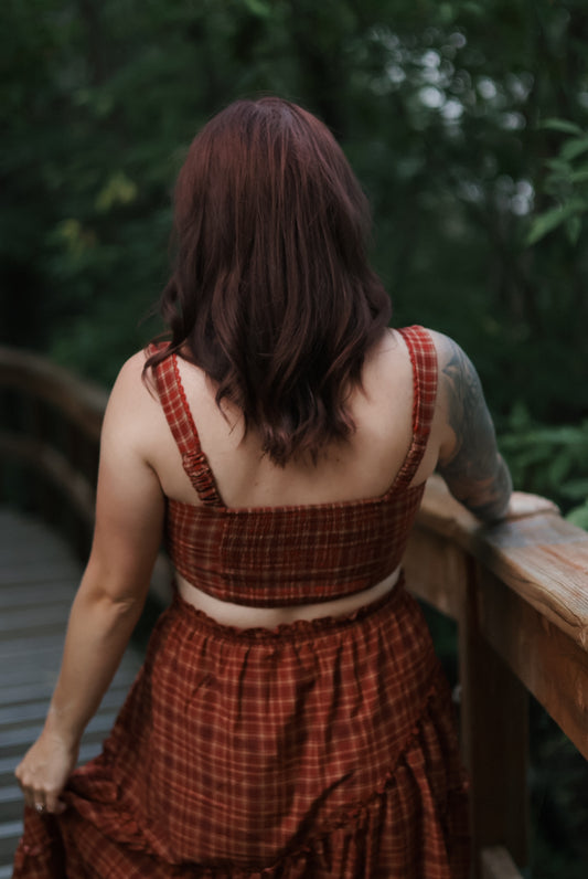 Kasandra  Plaid Crop Corset Top