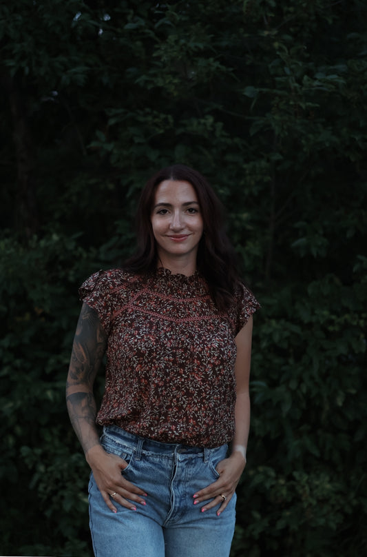 Angelina Lace Yoke Trim Top