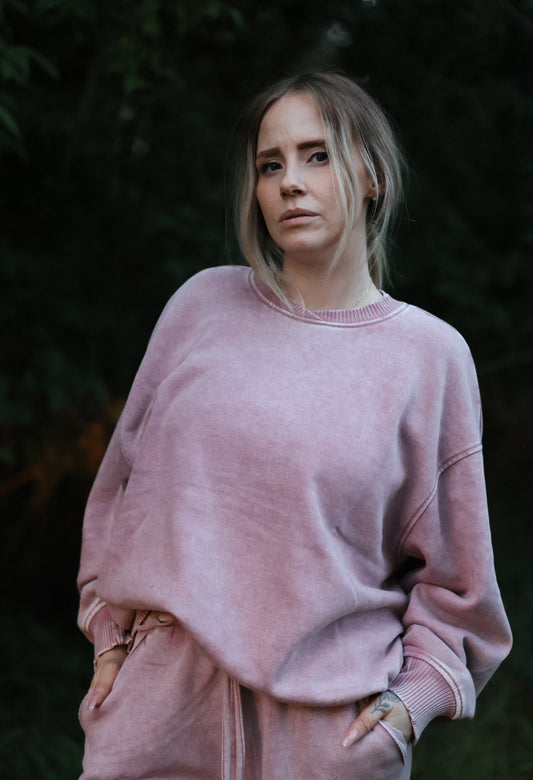 Natasha Acid Wash Fleece Pullover