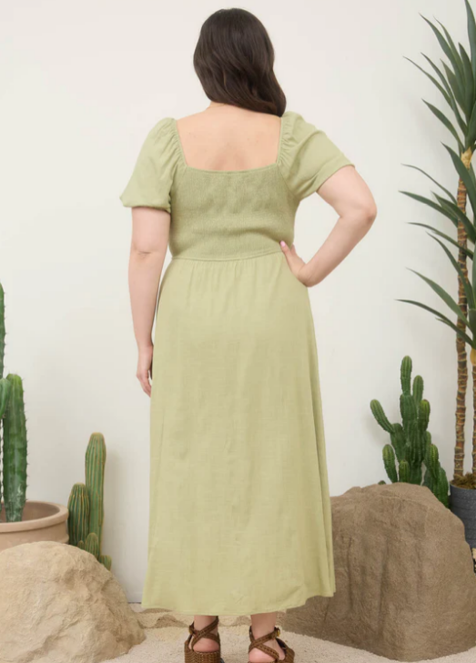 + Cynthia Smocked Front Tie Sundress