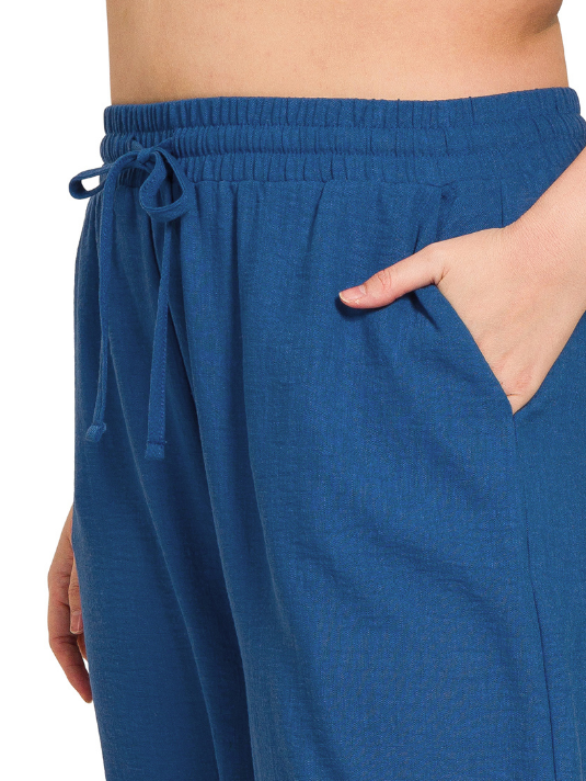 + Cori Woven Crepe Cropped Pants - LT Navy